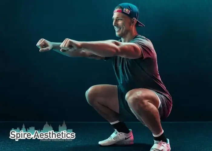 Image of man build leg muscle Chatham through exercise